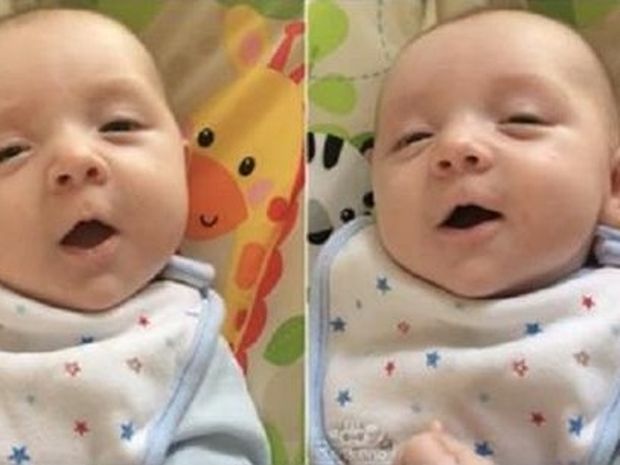 H όμορφη στιγμή που ένα μωρό 7 εβδομάδων λέει για πρώτη φορά «Γεια» στην μαμά (video)