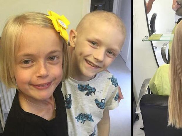 Έκοψε τα μαλλιά της για συμπαρασταθεί στον 7χρονο φίλο της που πάσχει από καρκίνο!