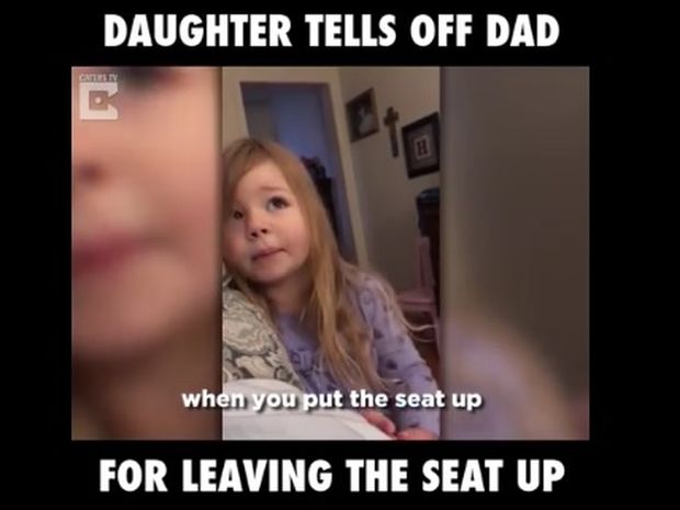 Το κοριτσάκι μαλώνει τον μπαμπά του για το κάθισμα της τουαλέτας! (video)