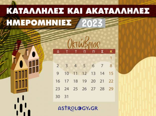 Οκτώβριος 2023: Αυτές είναι οι κατάλληλες και οι ακατάλληλες ημερομηνίες του μήνα